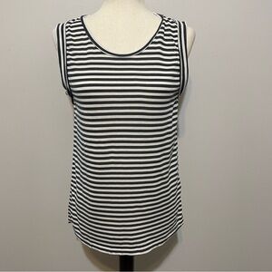 J. Crew Sleeveless Tank Top Stripe Scoop Neck Women’s sz S Dark Gray and White